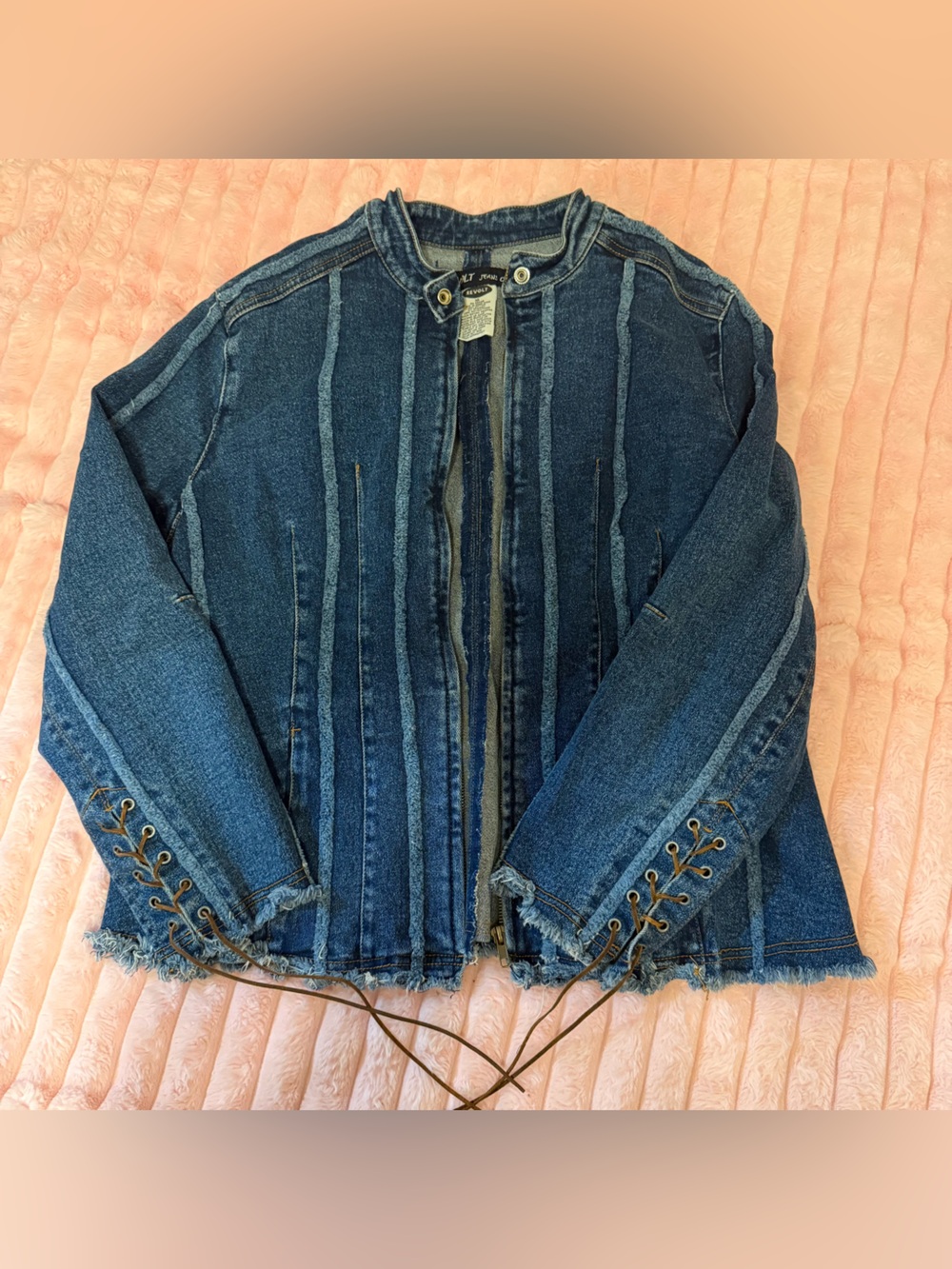 Vintage y2k revolt blue denim jacket